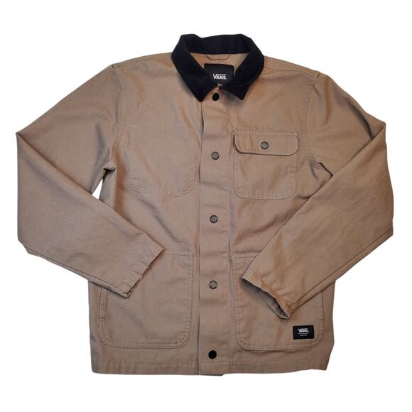 Vans Other - Vans Drill Chore Men's Coat Size Large Khaki Black Corduroy Collar